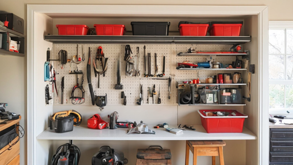 organized garage workspace
